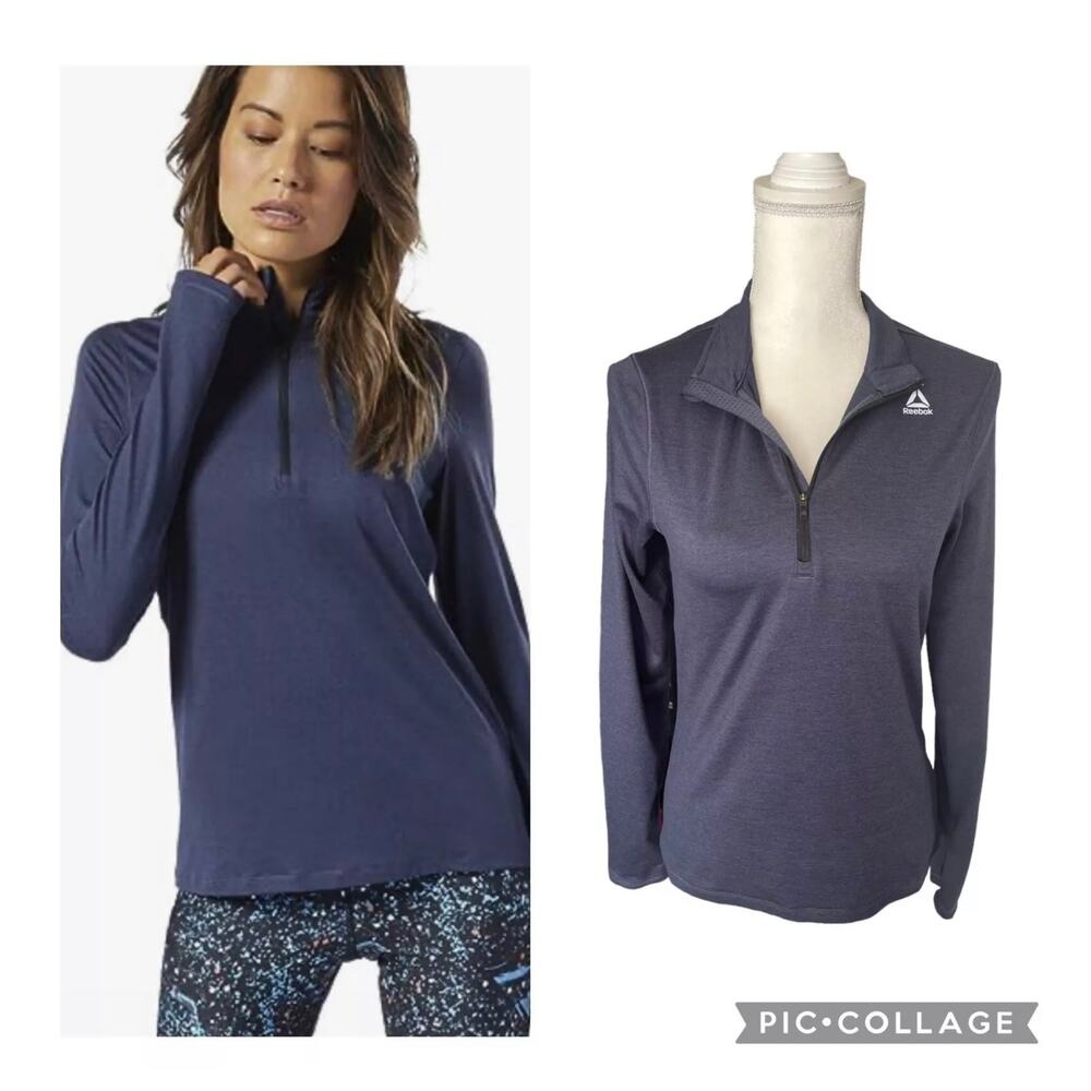 Reebok Women's Running Essentials 1/4 Zip Long Sleeve Top Shirt Size Small